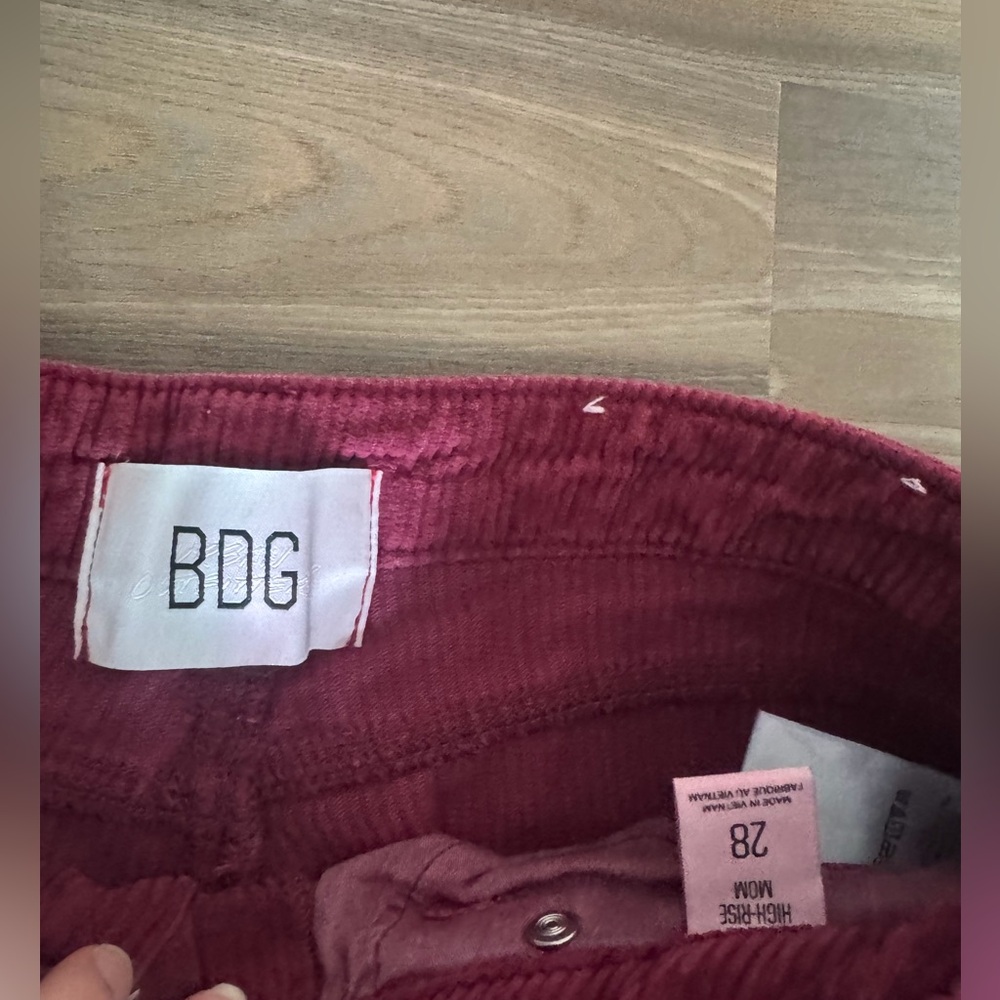 Women's Corduroy Jeans Deep Red maroon burgundy - Picture 3 of 3